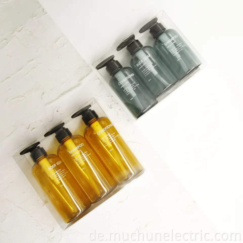 plastic shampoo bottles